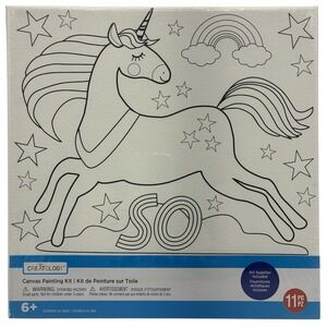 CREATOLOGY Unicorn 10" x 10" Printed‎ Canvas Painting Kit Kids 6+ Craft Activity
